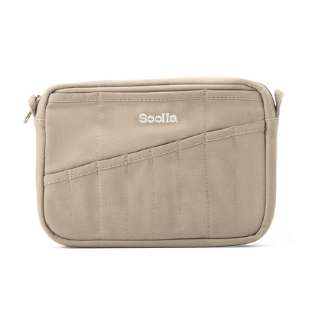Front view of Soolla Studio Pouch in Graphite, a pencil pouch and stationery pouch for pens and art supplies