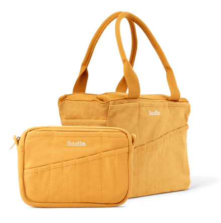 Bundle view of Soolla Studio Pouch in Sedona, a stationery pouch and art pouch