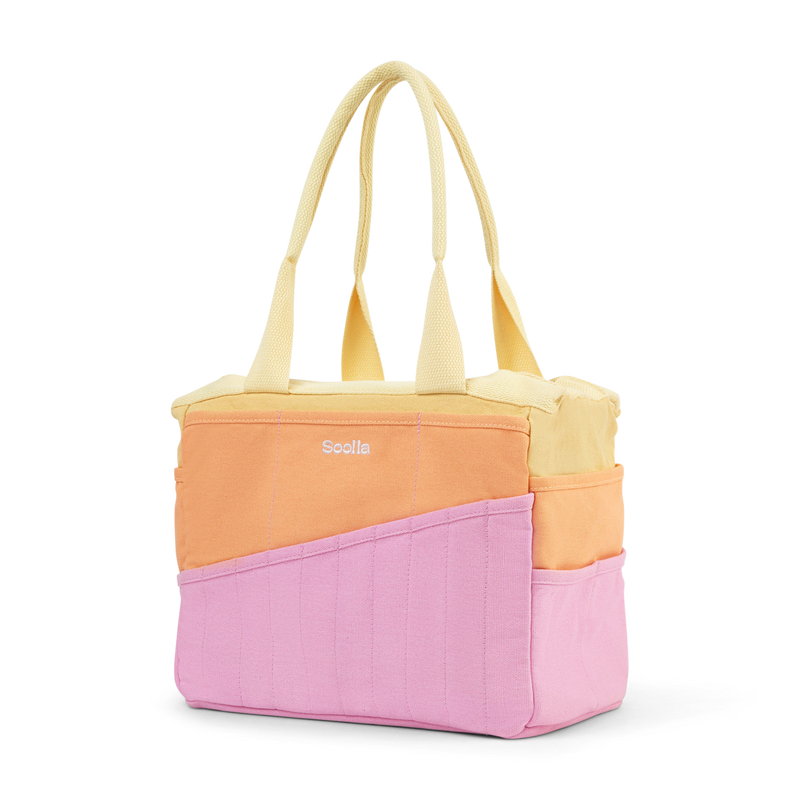 Right side view of Soolla Studio Bag in Becca Sands, a pottery tool bag and artist bag