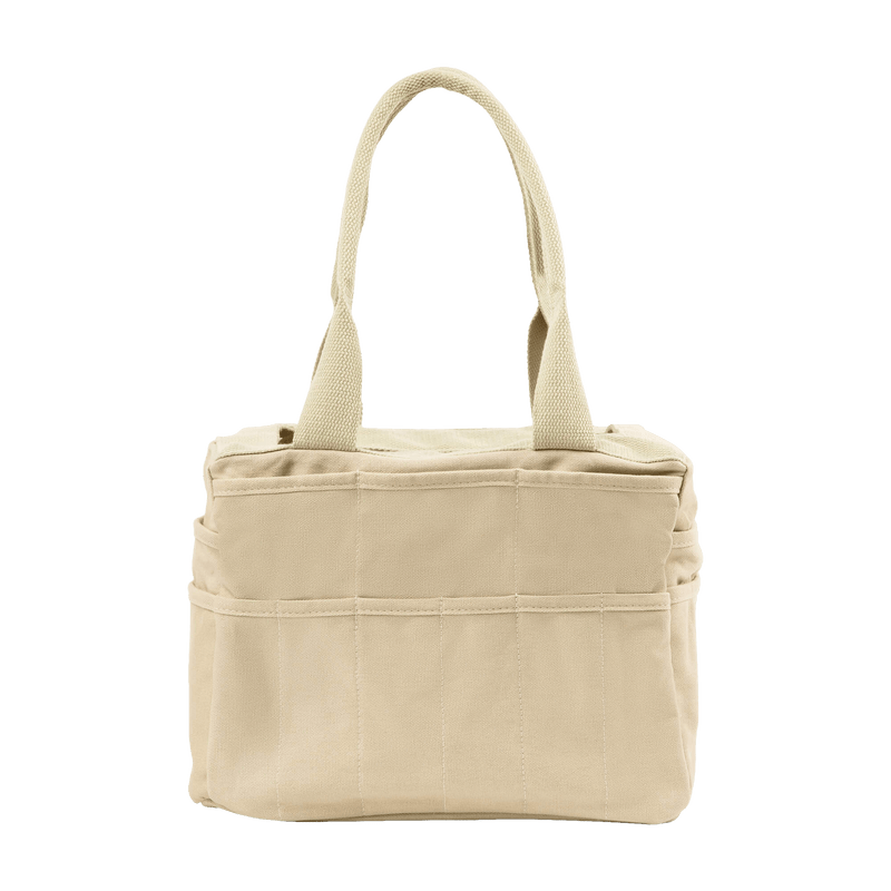 Back view of Soolla Studio Bag in Boho Beige, a pottery tool bag and artist bag