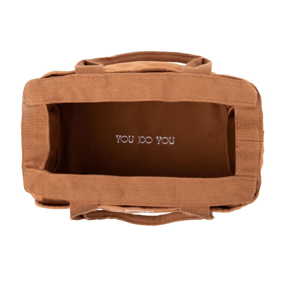 Interior view of Soolla Studio Bag in Cinnamon Brown, a pottery tool bag and artist bag