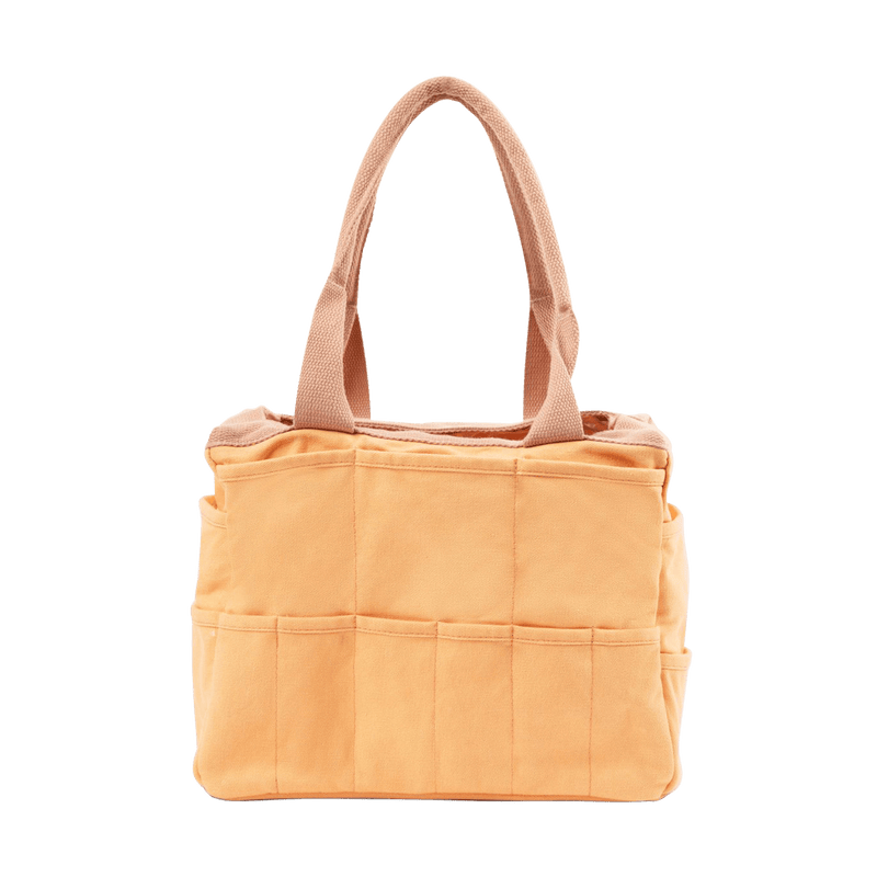 Back view of Soolla Studio Bag in Creamsicle Crush, a pottery tool bag and artist bag