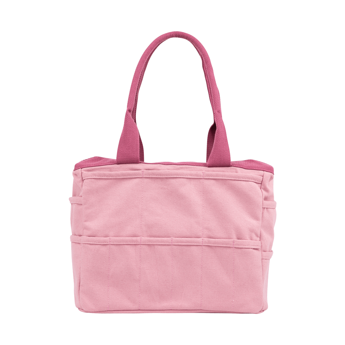 Back view of Soolla Studio Bag in Desert Rose, an artist bag for pottery, knitting, and crochet supplies