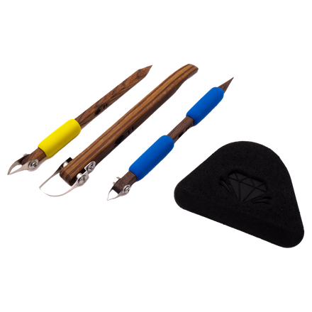 DiamondCore Tools Starter Pottery Tool Kit (4 Pack), for pottery carving and clay tools