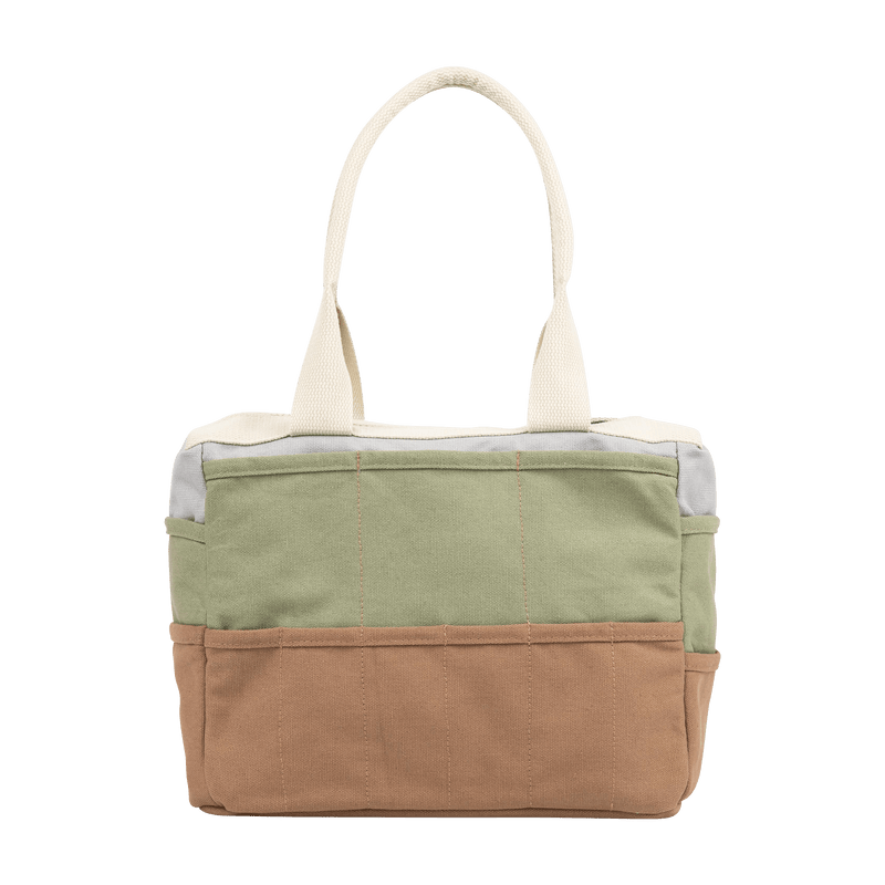 Back view of Soolla Studio Bag in Good Earth, a pottery tool bag and artist bag