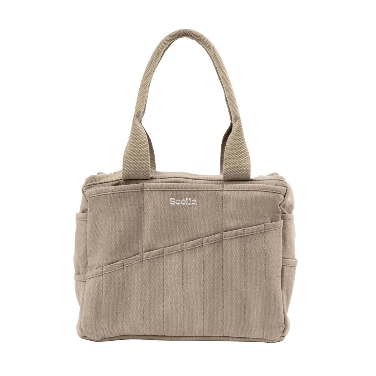 Front view of Soolla Studio Bag in Graphite, a pottery tool bag and artist bag