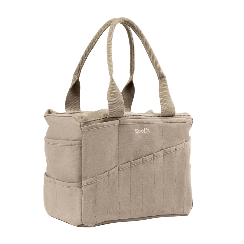 Right side view of Soolla Studio Bag in Graphite, a pottery tool bag and artist bag