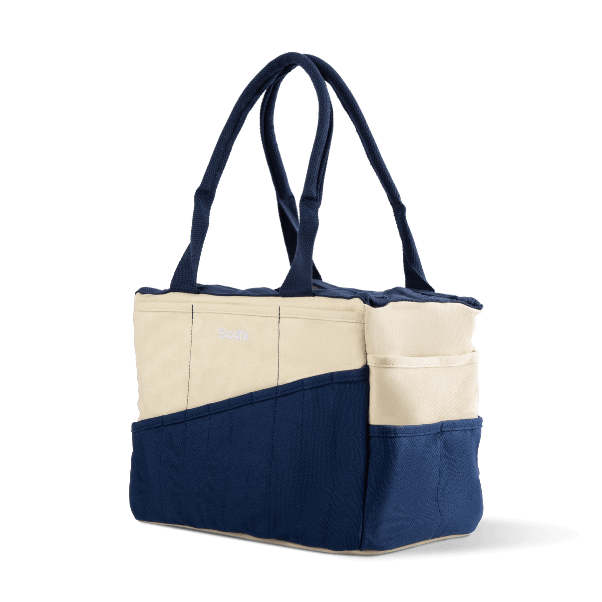 Right side view of Soolla Studio Bag in Marina, a pottery tool bag and artist bag