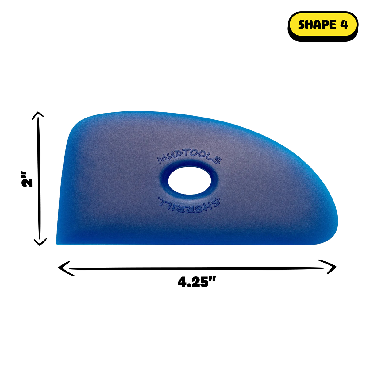 Mudtools Polymer Pottery Rib, Shape 4, for pottery and clay tools