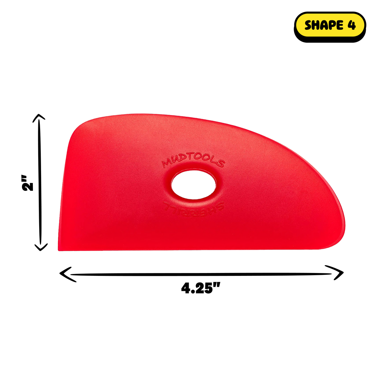 Mudtools Polymer Pottery Rib, Shape 4, for pottery and clay tools