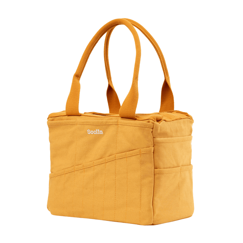 Right side view of Soolla Studio Bag in Sedona, a pottery tool bag and artist bag
