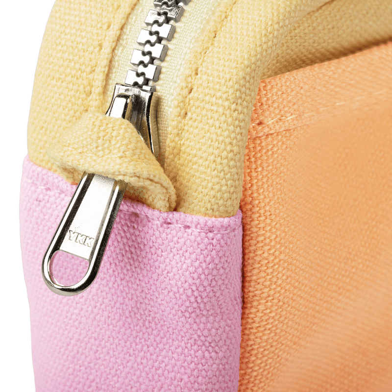Close up of Soolla Studio Pouch in Becca Sands, a pen pouch and soft pencil case for stationery and art supplies