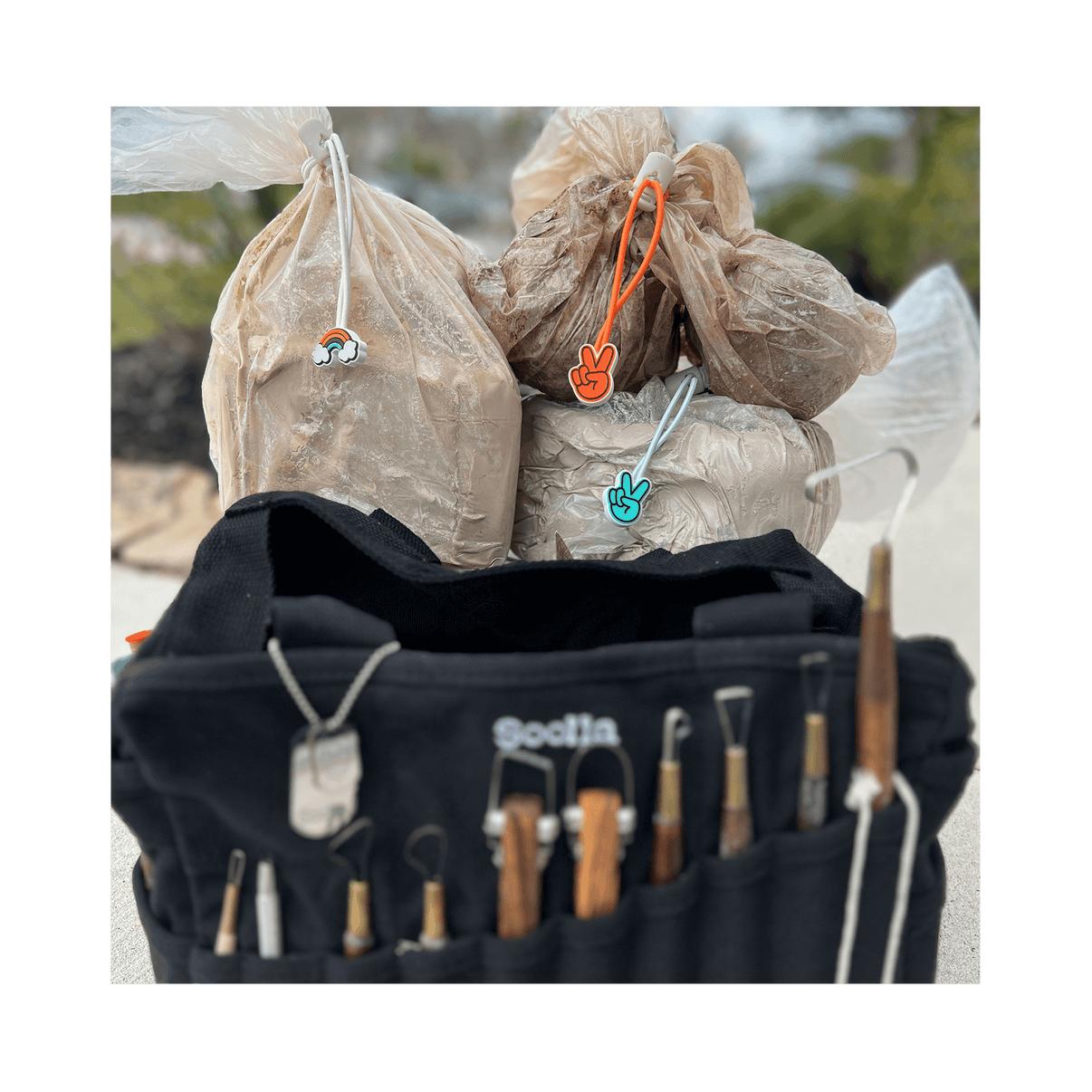 Soolla® Studio Ties, Clay Bag Ties