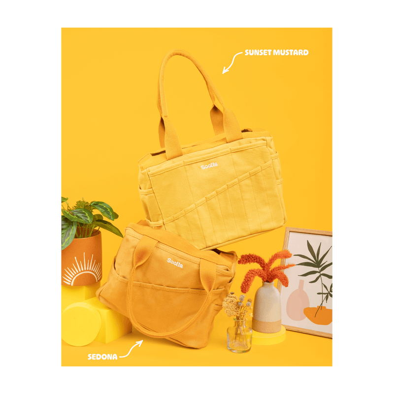Soolla Studio Bag in Sunset Mustard, a pottery tool bag and artist bag