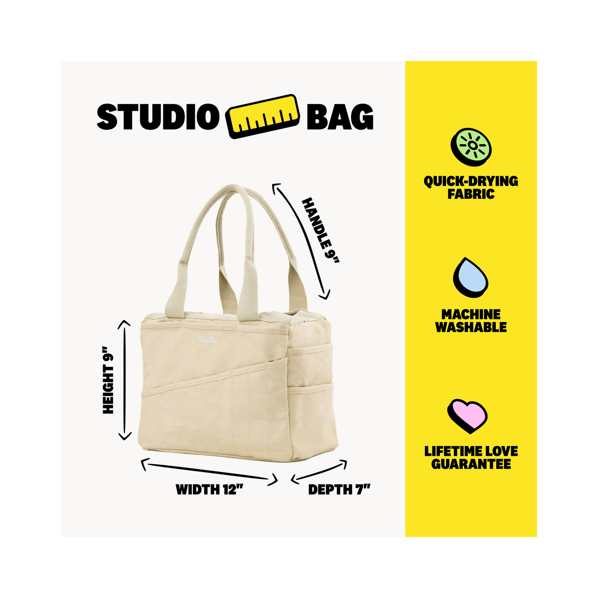Soolla Studio Bag in Boho Beige, a pottery tool bag and artist bag