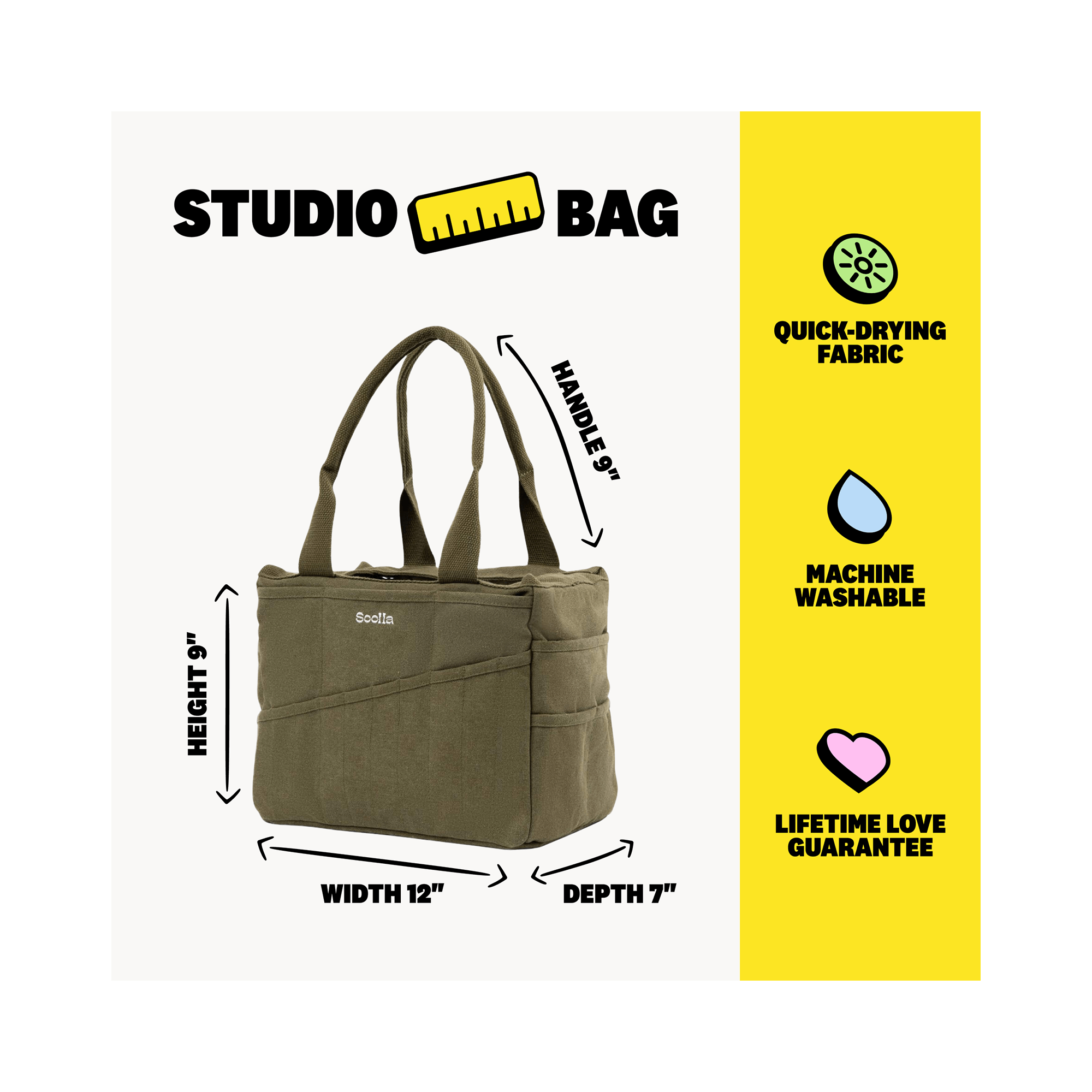 Soolla® Studio Bag, Deep Forest Green