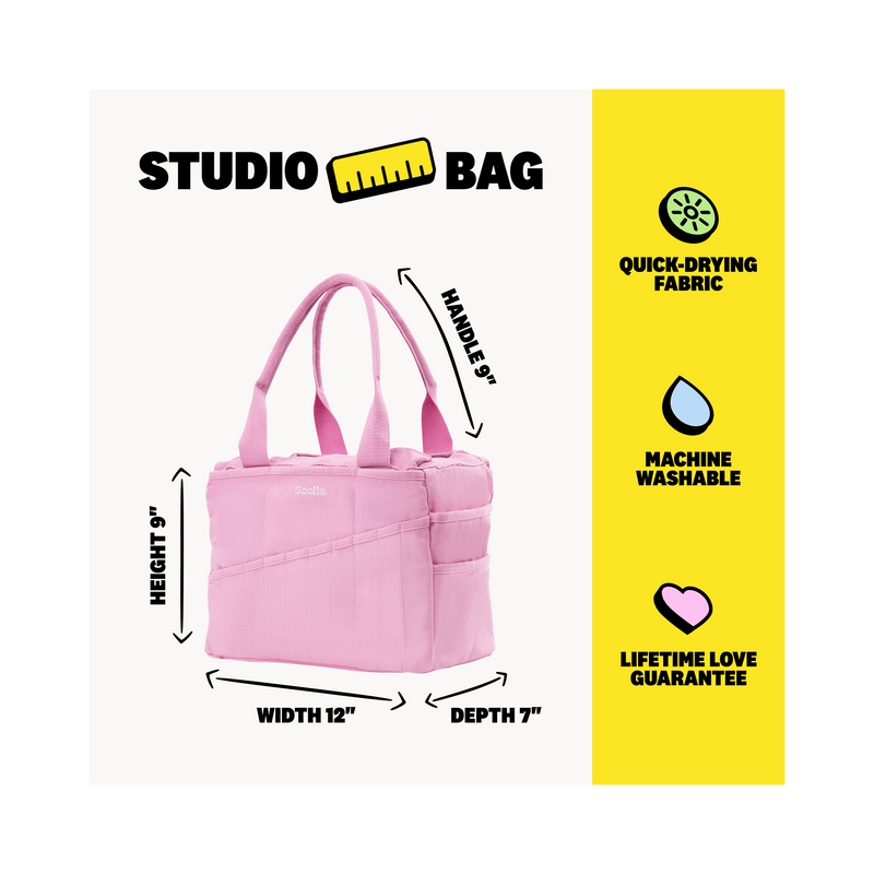 Soolla Studio Bag in Flirty Flamingo, a pottery tool bag and artist bag