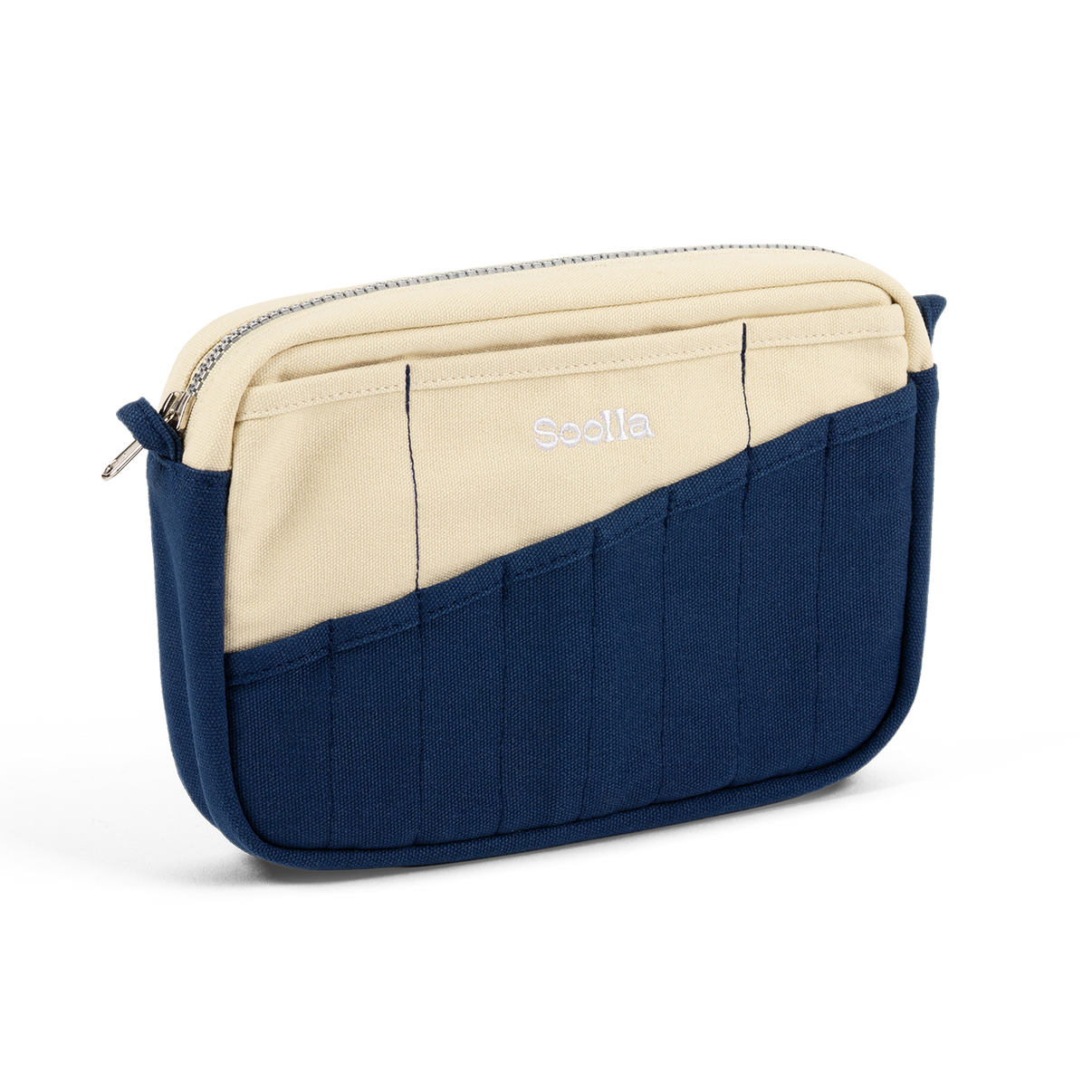 Left side view of Soolla Studio Pouch in Marina, a stationery pouch and art pouch