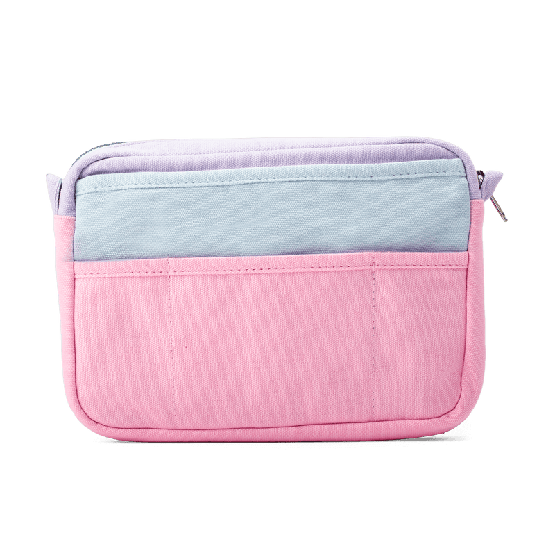 Back view of Soolla Studio Pouch in 80's Windbreaker, a stationery pouch and art pouch