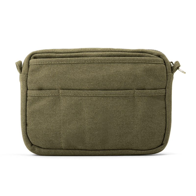 Back view of Soolla Studio Pouch in Deep Forest Green, a stationery pouch and art pouch