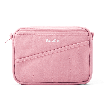 Front view of Soolla Studio Pouch in Desert Rose, a pencil pouch and stationery pouch for pens and art supplies