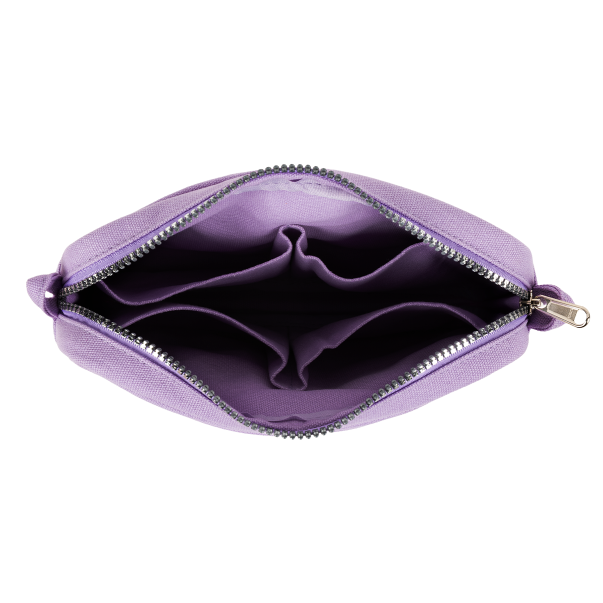 Interior view of Soolla Studio Pouch in Lilac Love, a stationery pouch and art pouch