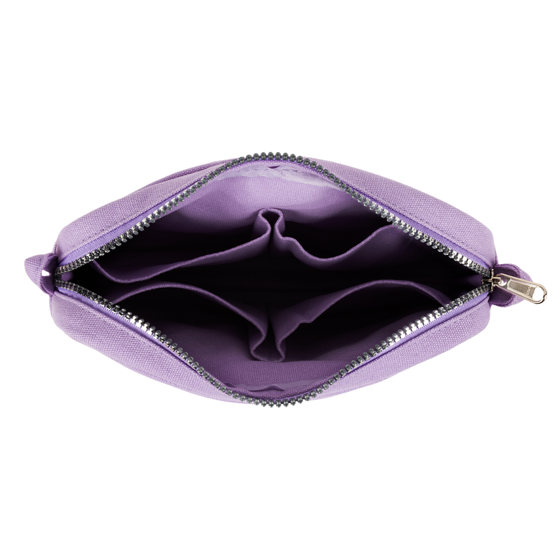 Interior view of Soolla Studio Pouch in Lilac Love, a stationery pouch and art pouch
