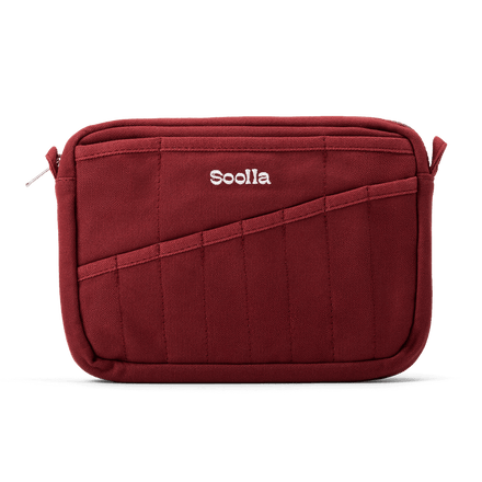Front view of Soolla Studio Pouch in Sangria, a stationery pouch and art pouch