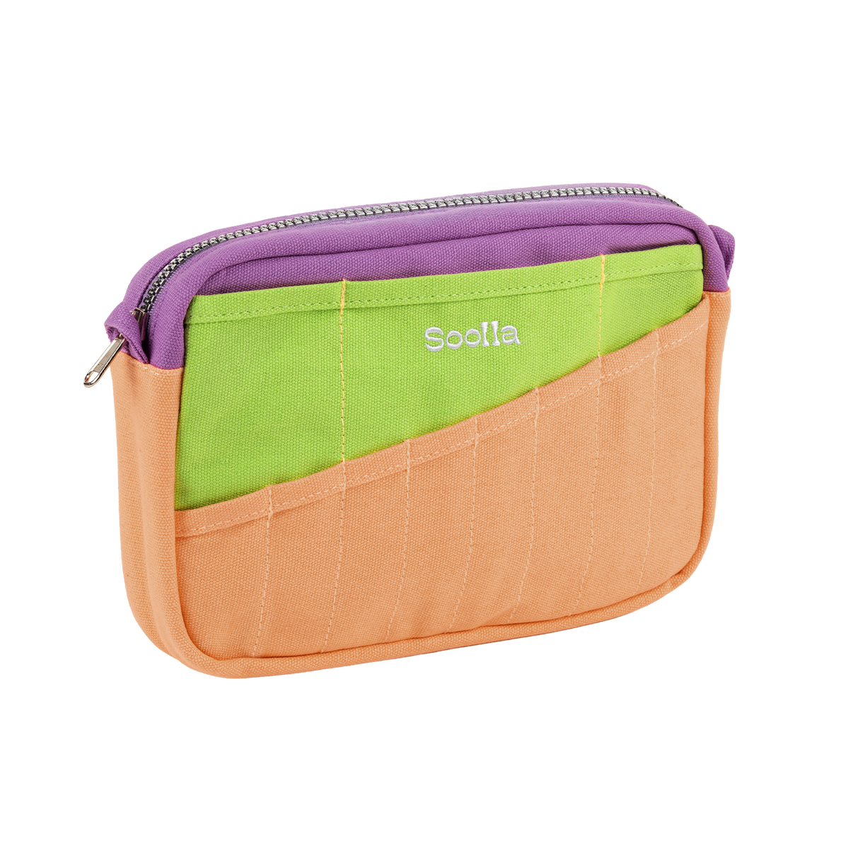 Left side view of Soolla Studio Pouch in Sarah Anderson, a stationery pouch and art pouch