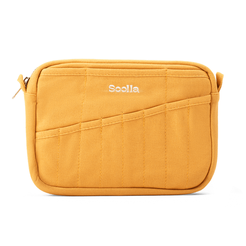 Front view of Soolla Studio Pouch in Sedona, a pencil pouch and stationery pouch for pens and art supplies