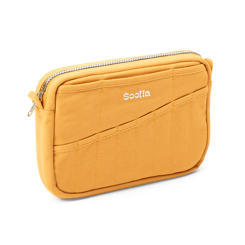 Left side view of Soolla Studio Pouch in Sedona, a stationery pouch and art pouch