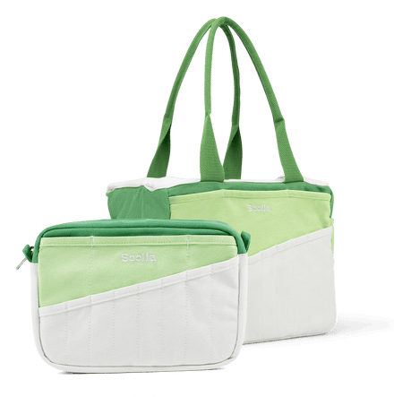 Soolla Studio Bag and Studio Pouch bundle in Hope Limyansky, for pottery tools and stationery