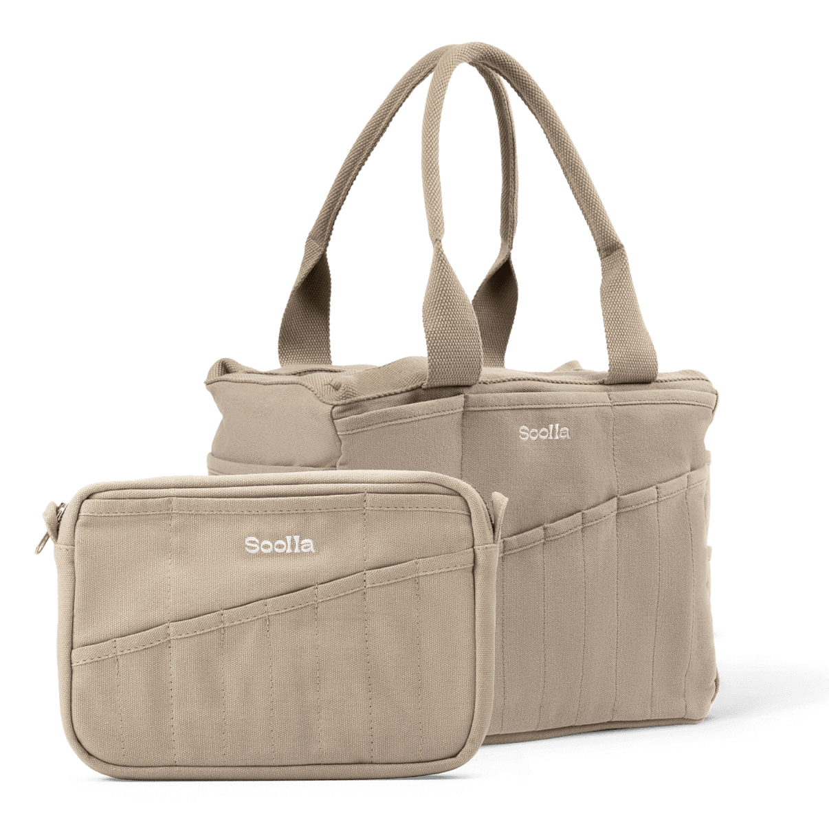 Bundle view of Soolla Studio Pouch in Graphite, a stationery pouch and art pouch