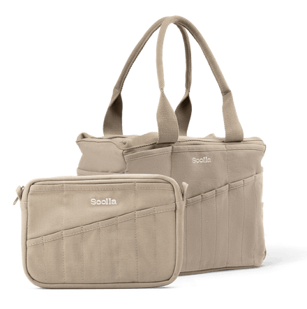 Bundle view of Soolla Studio Pouch in Graphite, a stationery pouch and art pouch