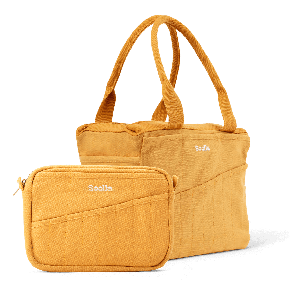 Bundle view of Soolla Studio Pouch in Sedona, a stationery pouch and art pouch